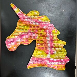 Unicorn Head Large Pop It Fidget Toy - Pink, Yellow, White